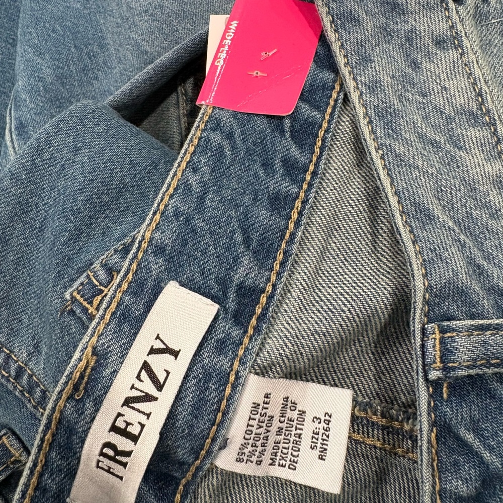 Women's Blue Wide Leg Jeans - Picture 4 of 5